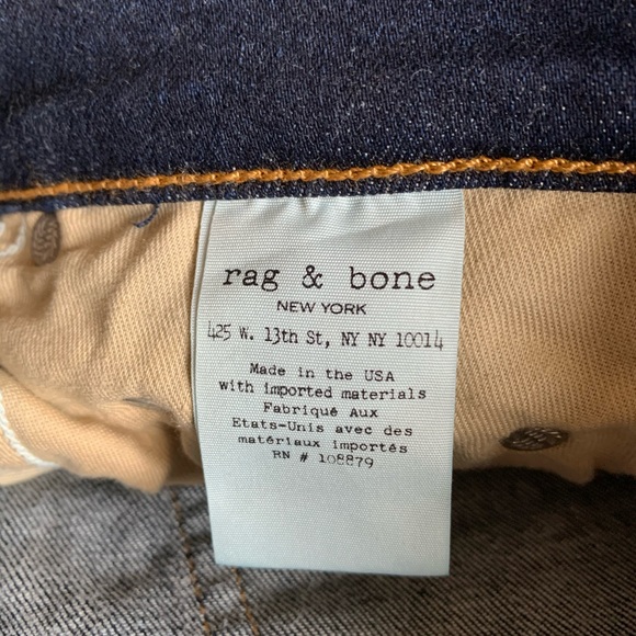 Rag & Bone Very Flattering Dark Navy / Heritage Skinny Jeans - size 26 - Picture 10 of 11